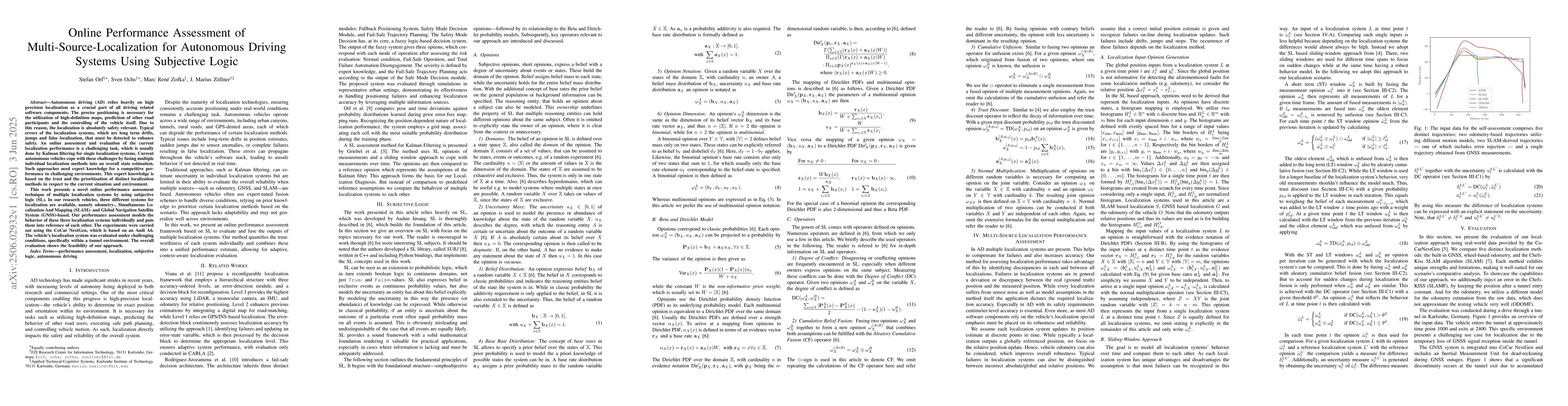 Thumbnail for Online Performance Assessment of Multi-Source-Localization for
  Autonomous Driving Systems Using Subjective Logic
