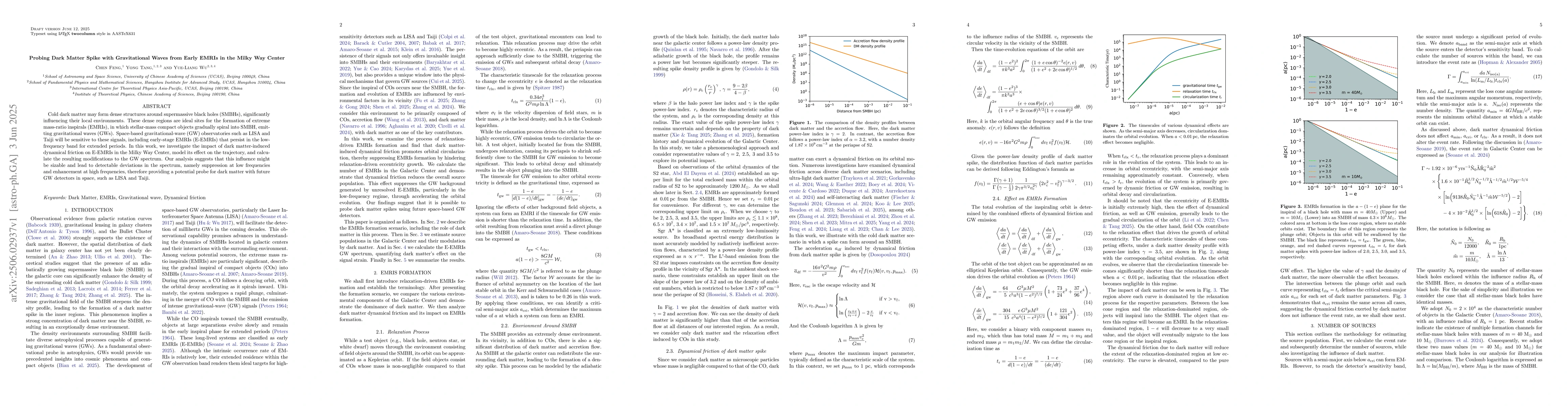 Thumbnail for Probing Dark Matter Spike with Gravitational Waves from Early EMRIs in
  the Milky Way Center