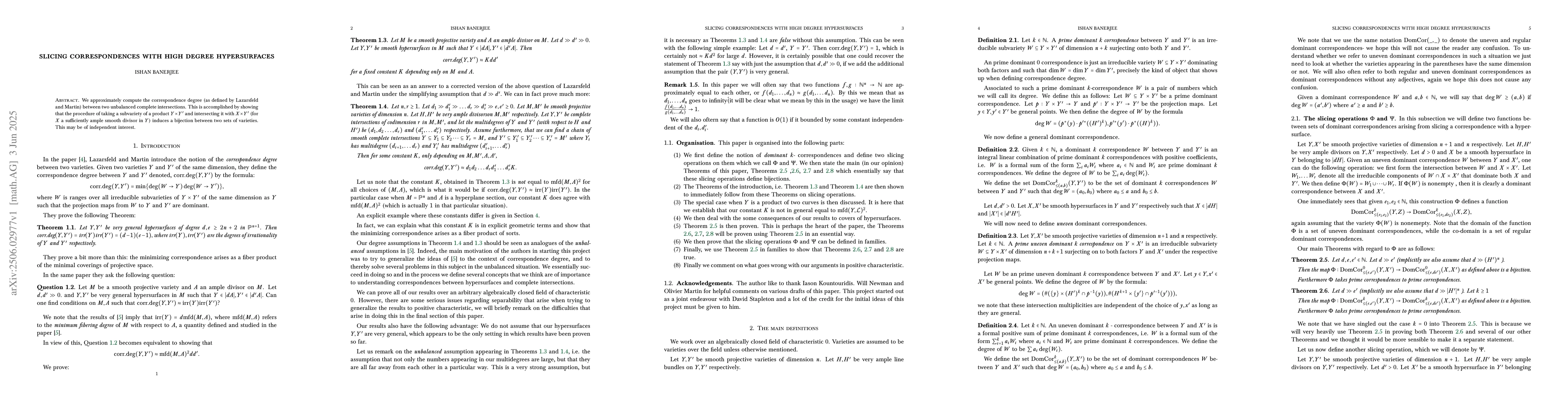 Thumbnail for Slicing Correspondences with High Degree Hypersurfaces