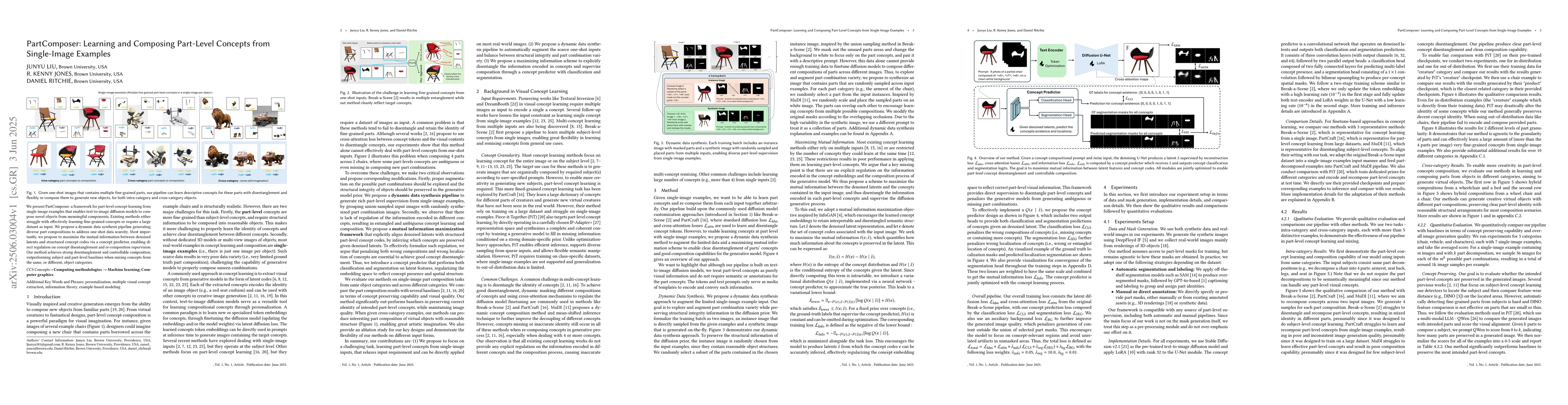 Thumbnail for PartComposer: Learning and Composing Part-Level Concepts from
  Single-Image Examples