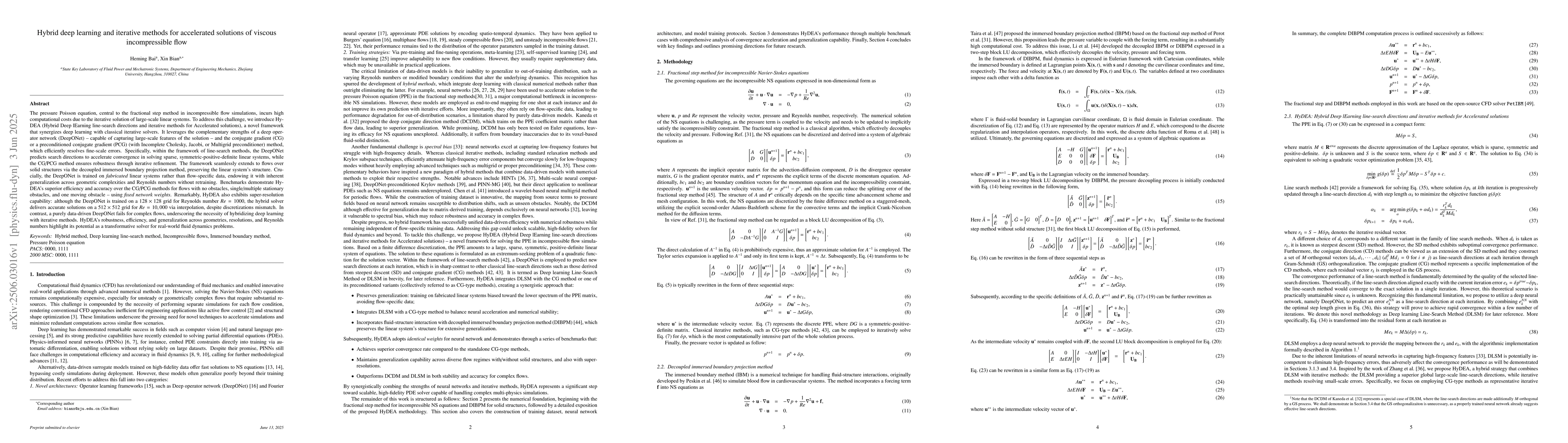 Thumbnail for Hybrid deep learning and iterative methods for accelerated solutions of
  viscous incompressible flow