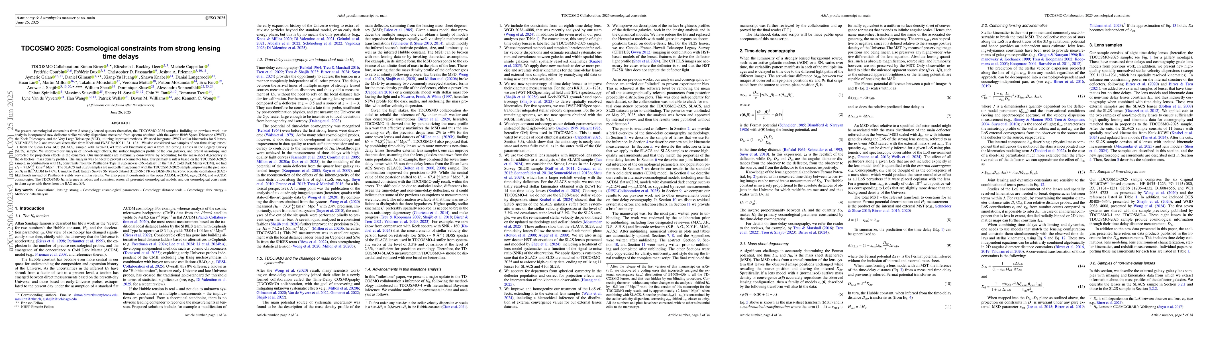 Thumbnail for TDCOSMO 2025: Cosmological constraints from strong lensing time delays