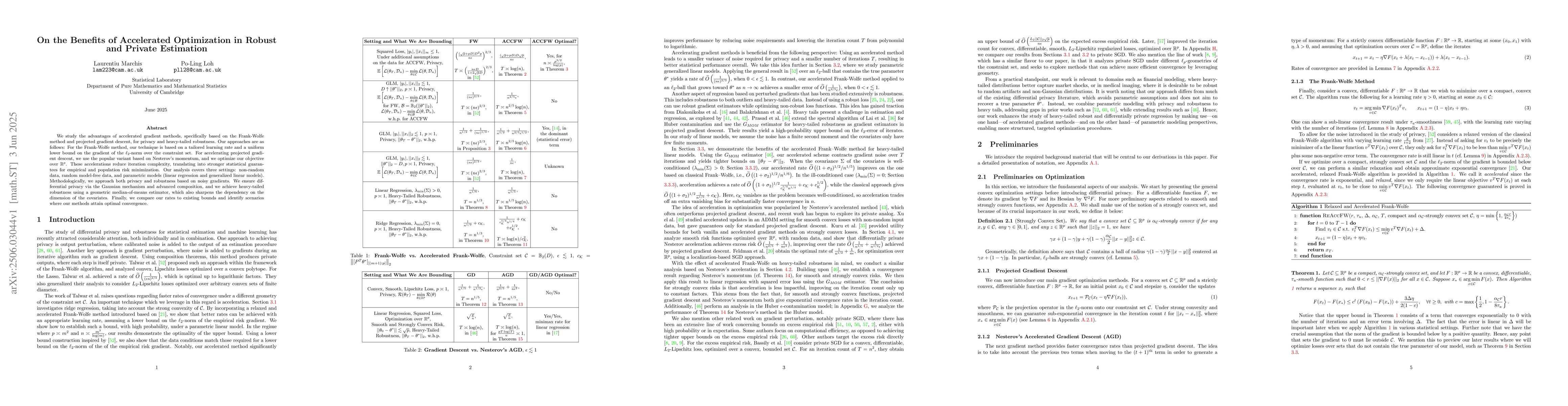 Thumbnail for On the Benefits of Accelerated Optimization in Robust and Private
  Estimation