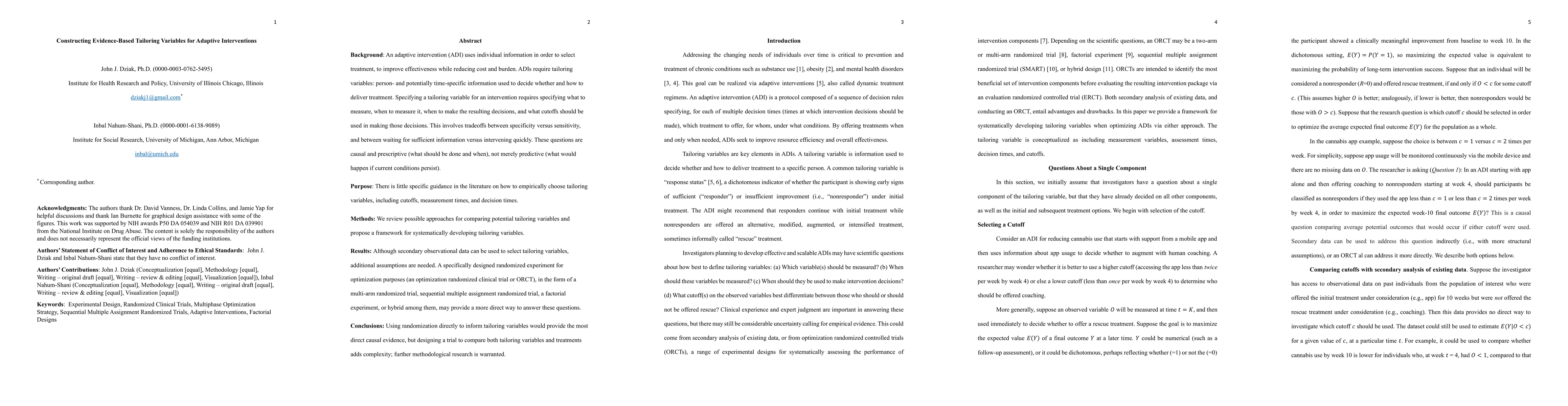 Thumbnail for Constructing Evidence-Based Tailoring Variables for Adaptive
  Interventions