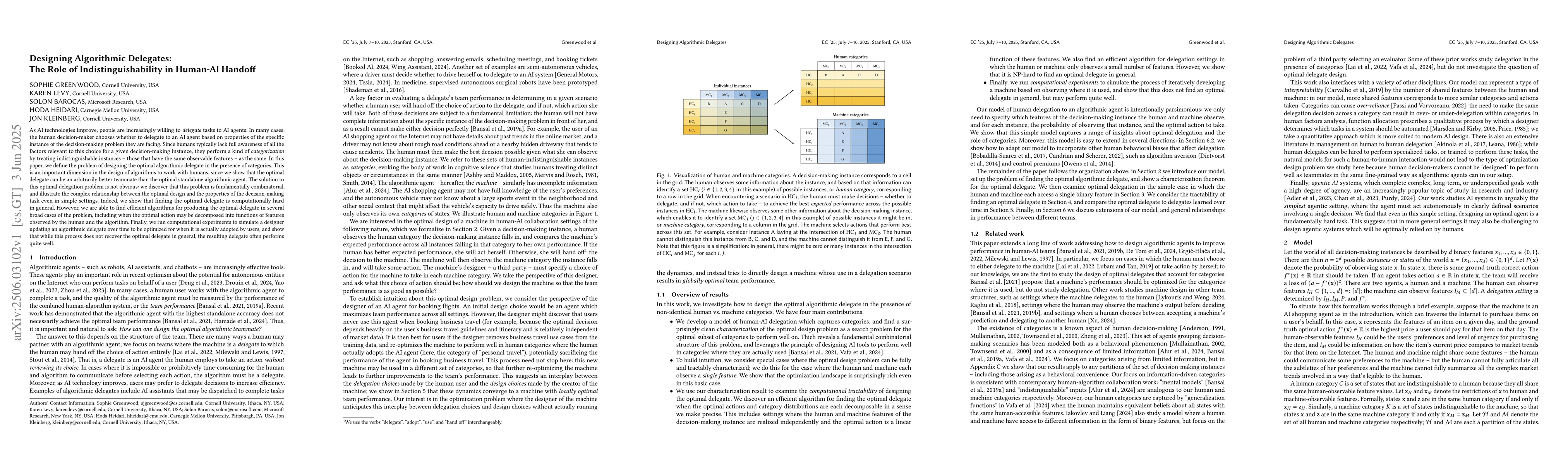 Thumbnail for Designing Algorithmic Delegates: The Role of Indistinguishability in
  Human-AI Handoff
