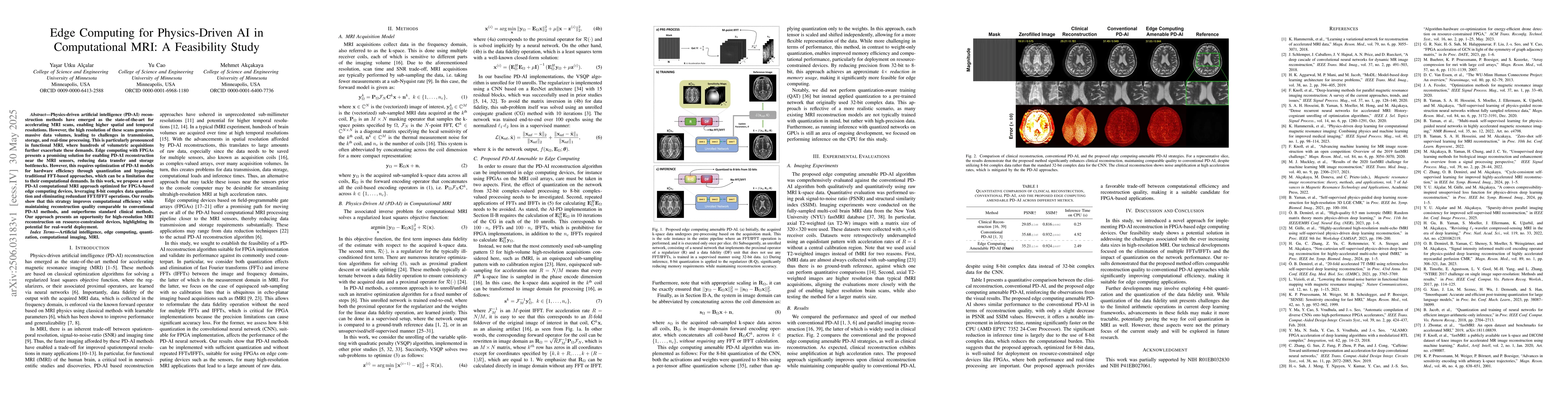Thumbnail for Edge Computing for Physics-Driven AI in Computational MRI: A Feasibility
  Study