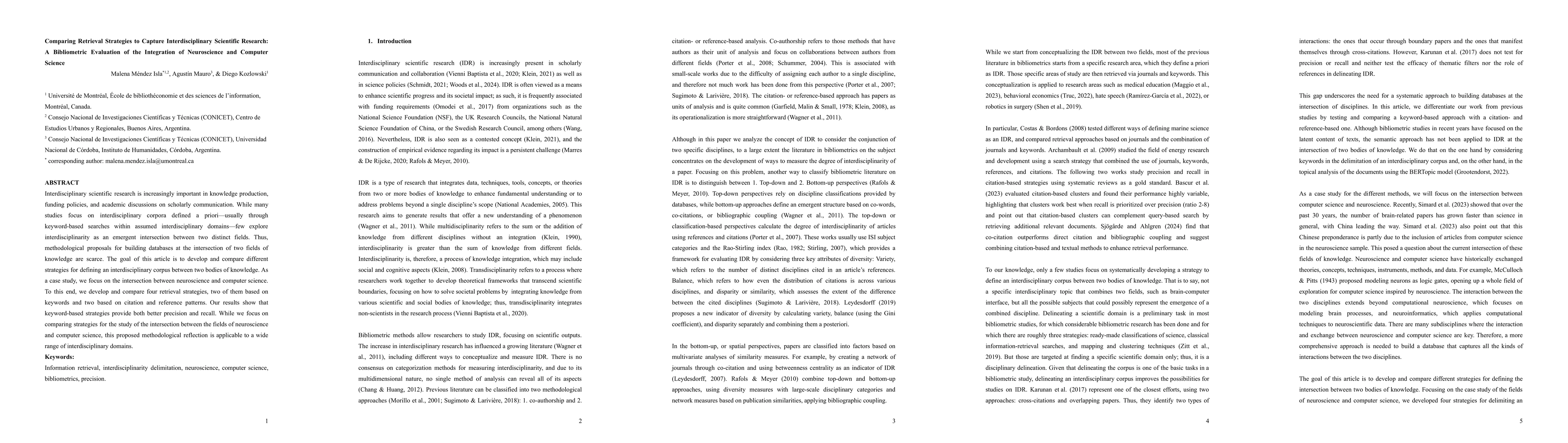 Thumbnail for Comparing Retrieval Strategies to Capture Interdisciplinary Scientific
  Research: A Bibliometric Evaluation of the Integration of Neuroscience and
  Computer Science