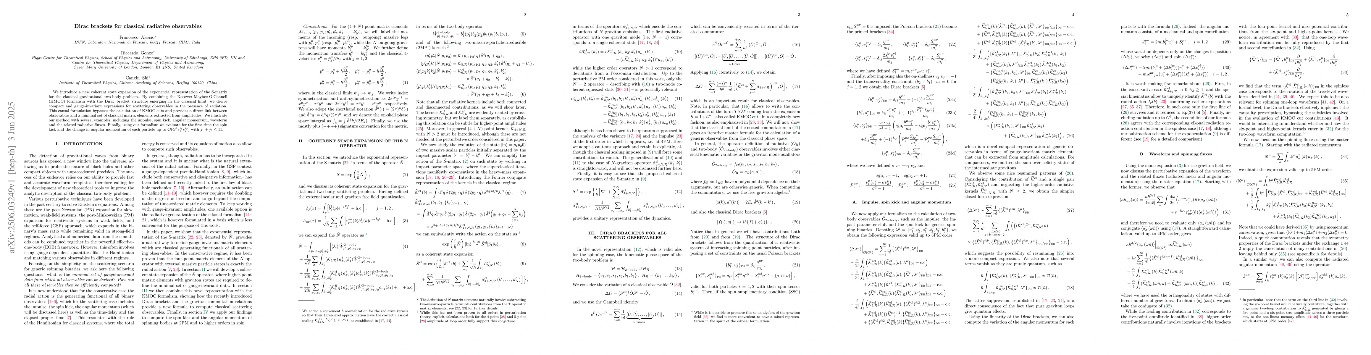 Thumbnail for Dirac brackets for classical radiative observables