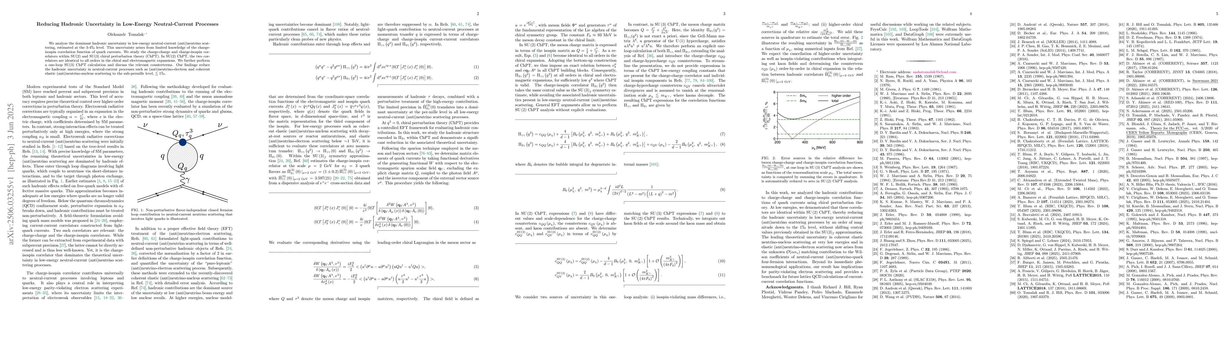 Thumbnail for Reducing Hadronic Uncertainty in Low-Energy Neutral-Current Processes