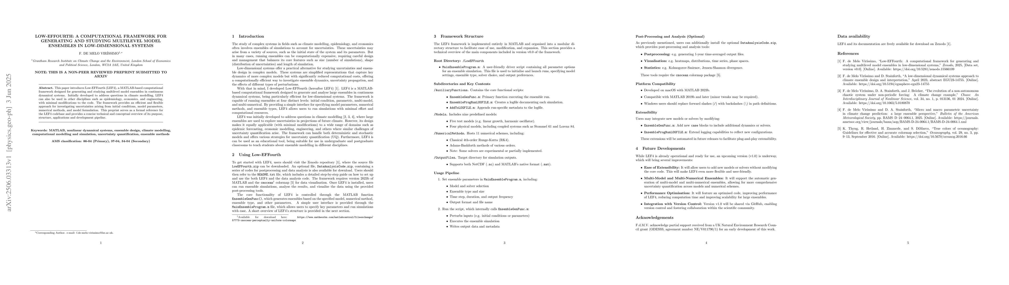Thumbnail for Low-EFFourth: A computational framework for generating and studying
  multilevel model ensembles in low-dimensional systems