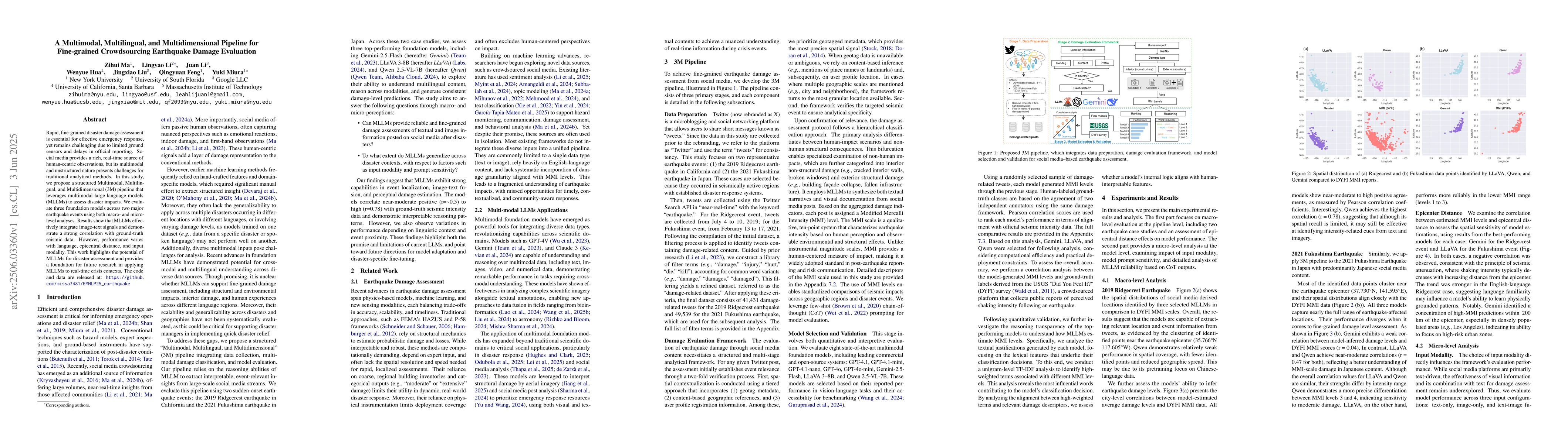 Thumbnail for A Multimodal, Multilingual, and Multidimensional Pipeline for
  Fine-grained Crowdsourcing Earthquake Damage Evaluation