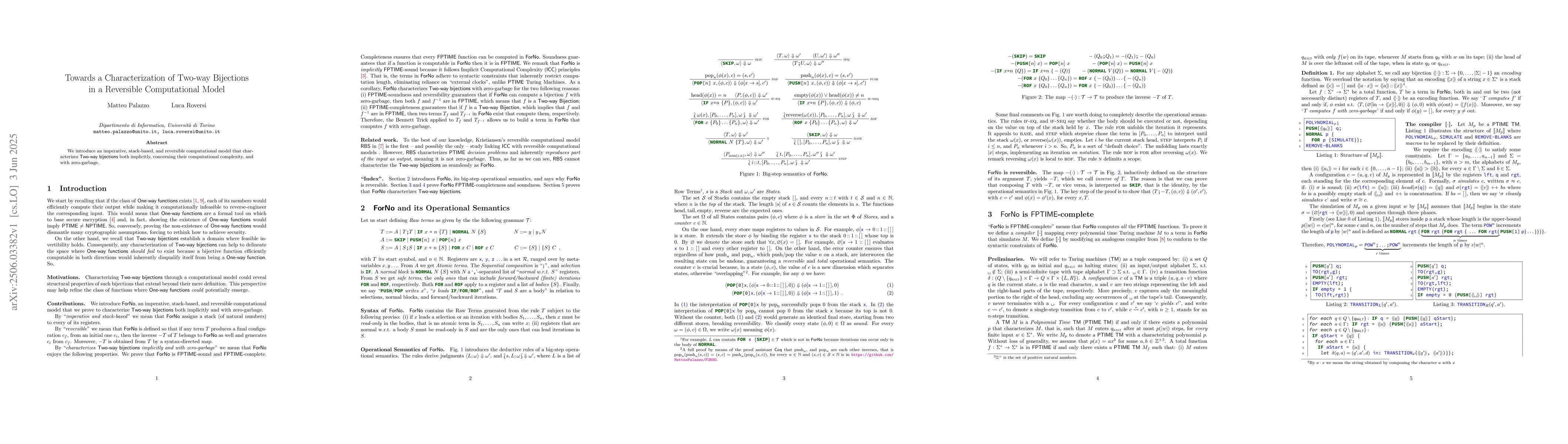 Thumbnail for Towards a Characterization of Two-way Bijections in a Reversible
  Computational Model