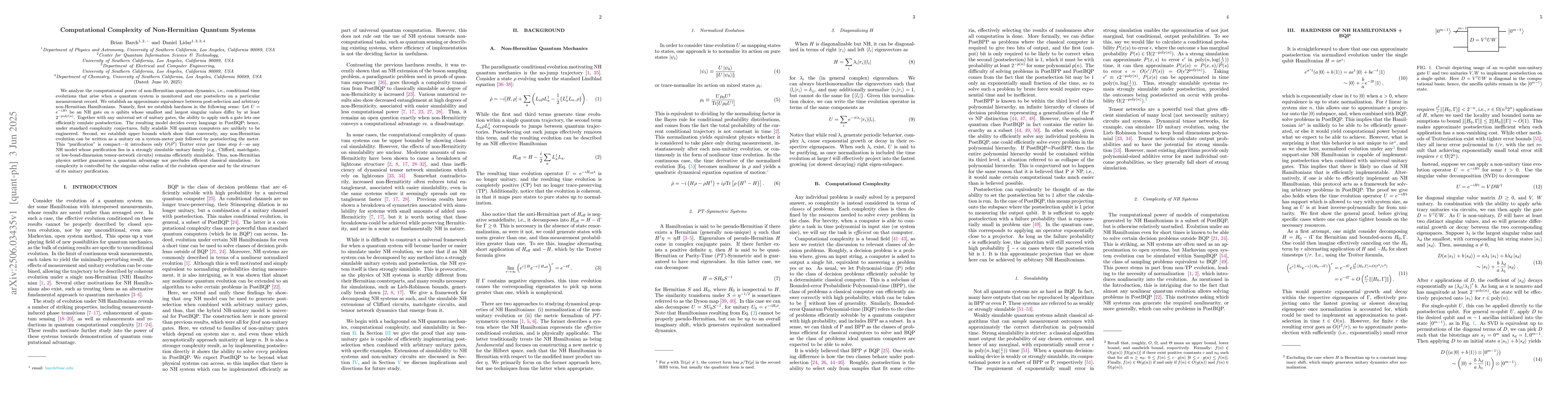 Thumbnail for Computational Complexity of Non-Hermitian Quantum Systems