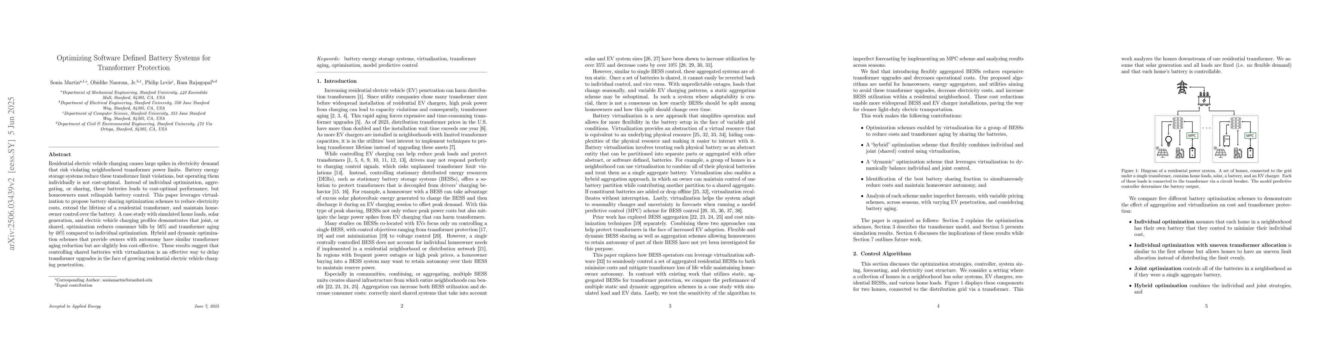 Thumbnail for Optimizing Software Defined Battery Systems for Transformer Protection