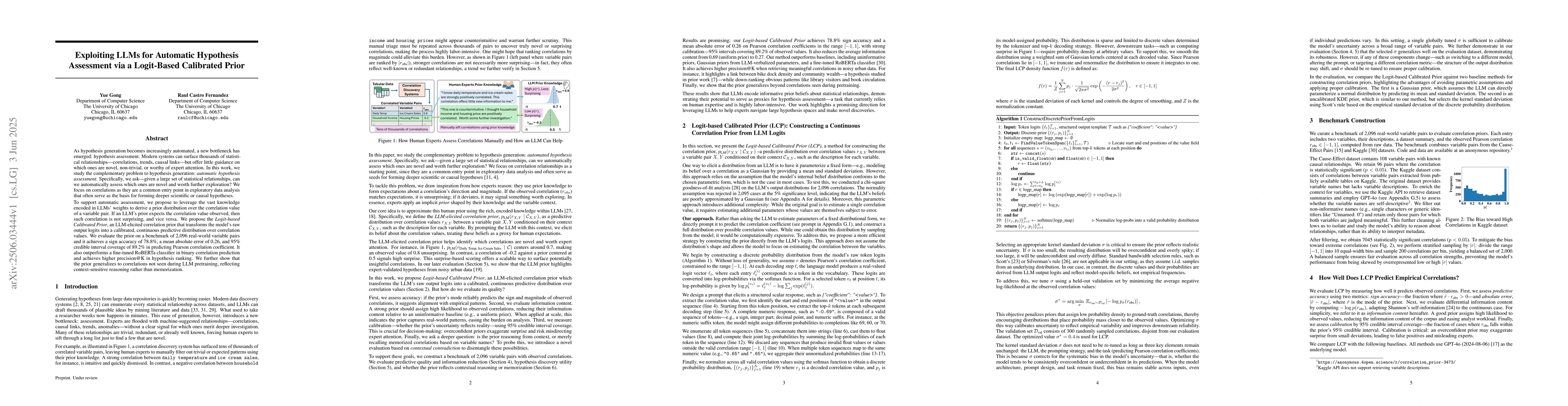 Thumbnail for Exploiting LLMs for Automatic Hypothesis Assessment via a Logit-Based
  Calibrated Prior