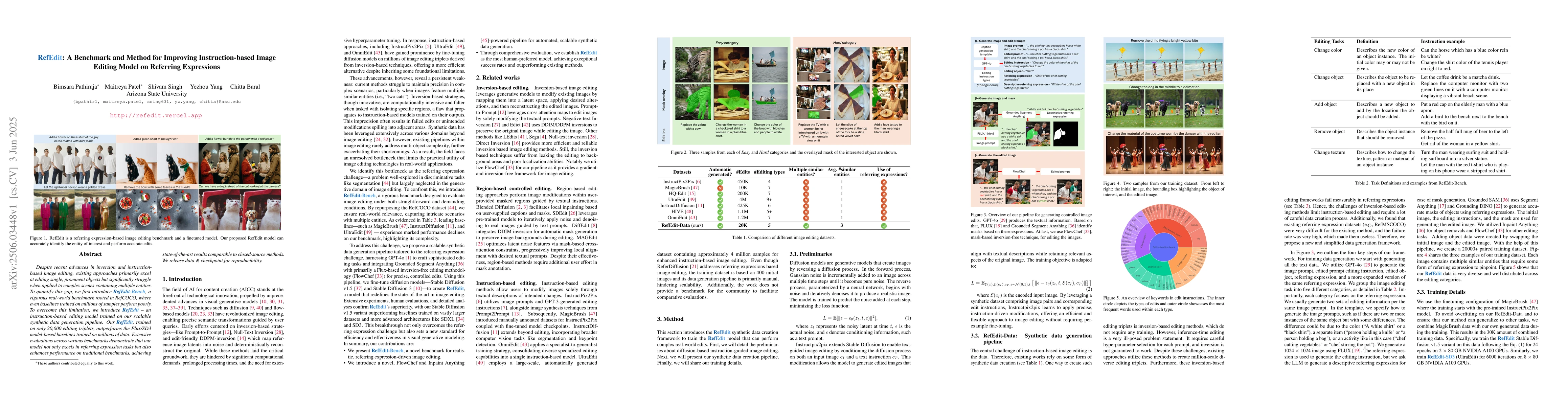 Thumbnail for RefEdit: A Benchmark and Method for Improving Instruction-based Image
  Editing Model on Referring Expressions