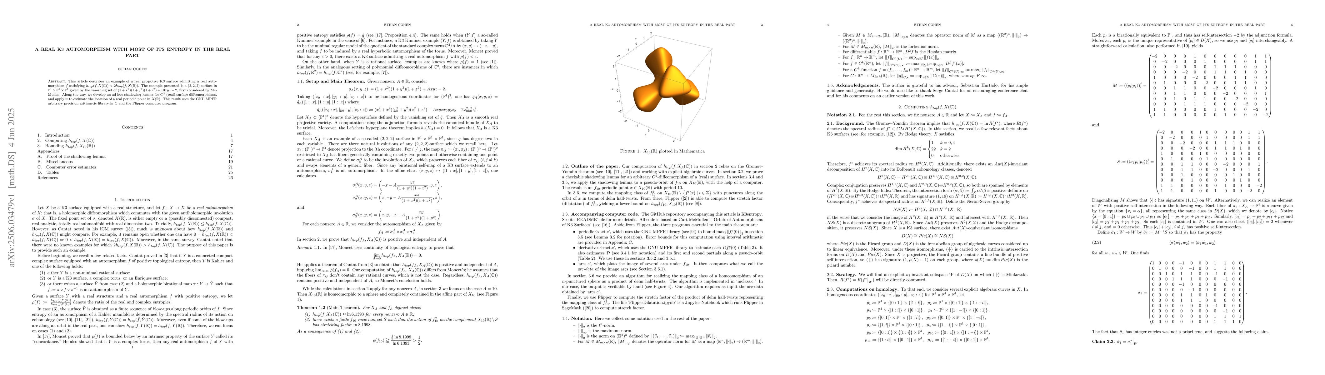 Thumbnail for A Real K3 Automorphism with Most of Its Entropy in the Real Part