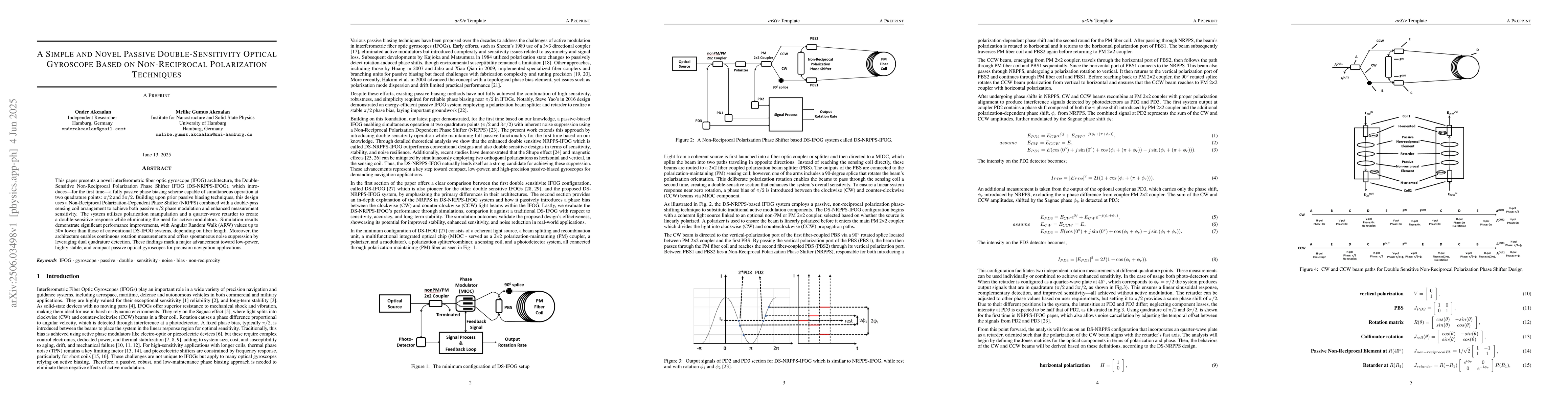 Thumbnail for A Simple and Novel Passive Double-Sensitivity Optical Gyroscope Based on
  Non-Reciprocal Polarization Techniques