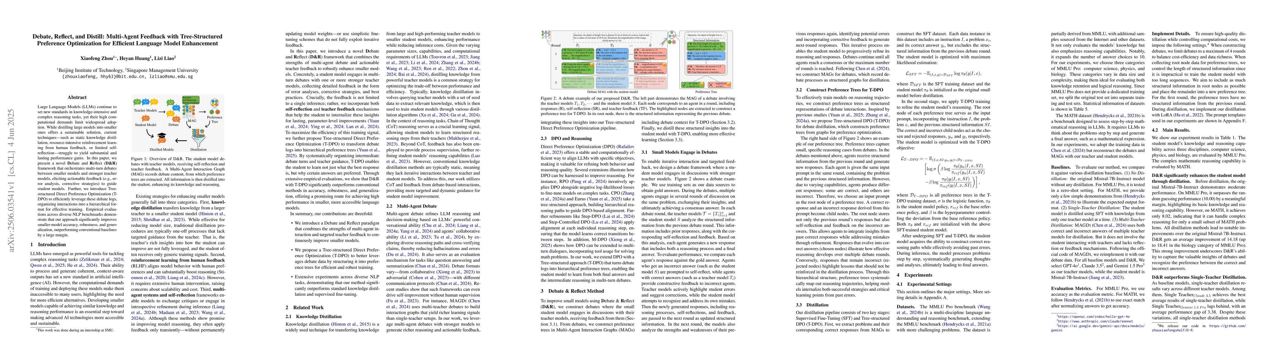 Thumbnail for Debate, Reflect, and Distill: Multi-Agent Feedback with Tree-Structured
  Preference Optimization for Efficient Language Model Enhancement