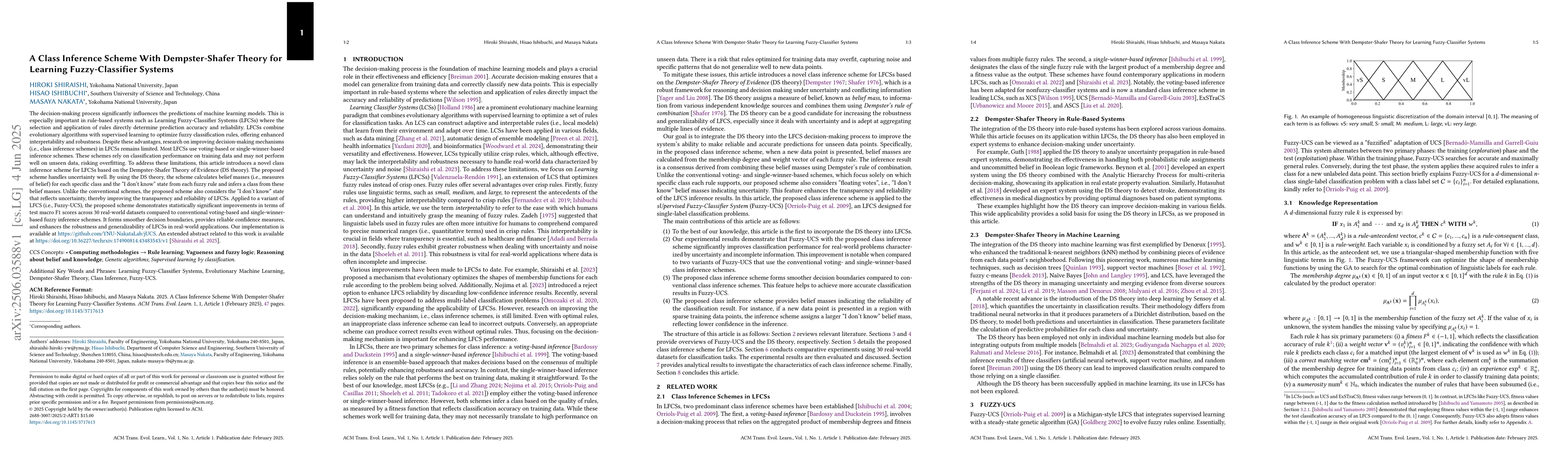 Thumbnail for A Class Inference Scheme With Dempster-Shafer Theory for Learning
  Fuzzy-Classifier Systems