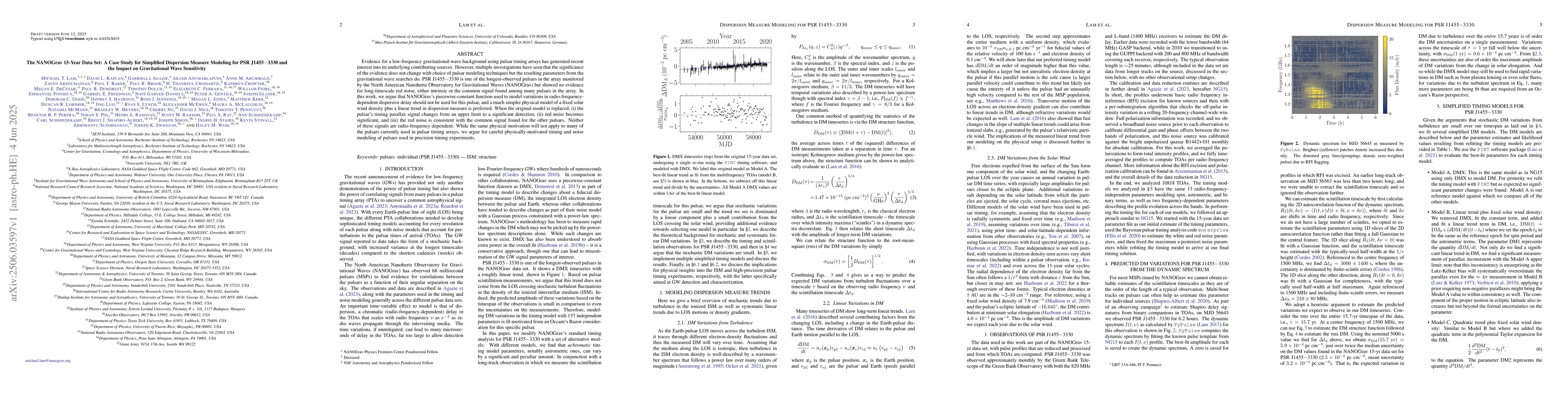 Thumbnail for The NANOGrav 15-Year Data Set: A Case Study for Simplified Dispersion
  Measure Modeling for PSR J1455-3330 and the Impact on Gravitational Wave
  Sensitivity