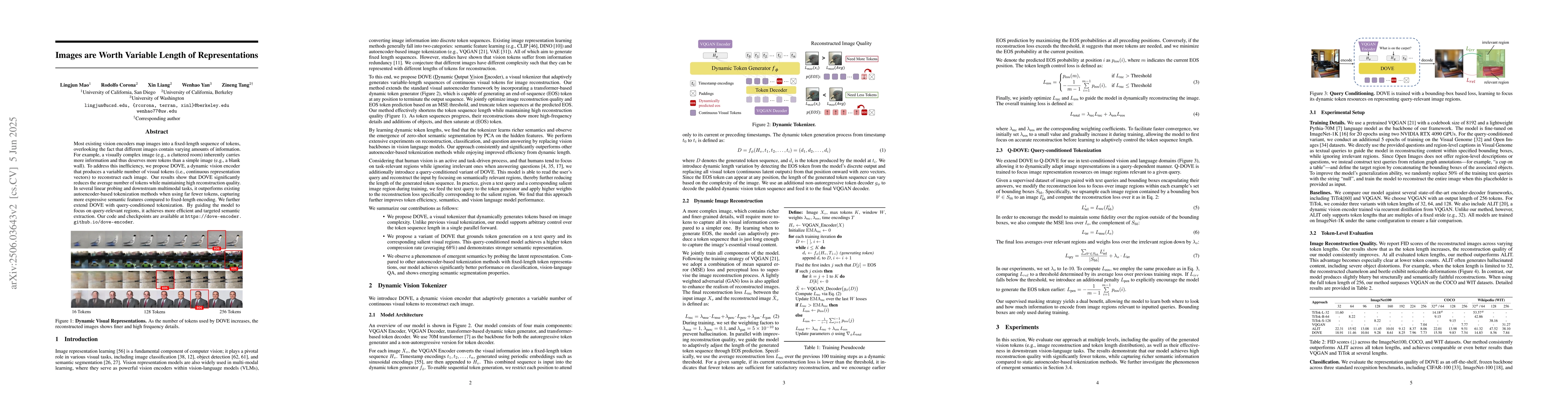 Thumbnail for Images are Worth Variable Length of Representations