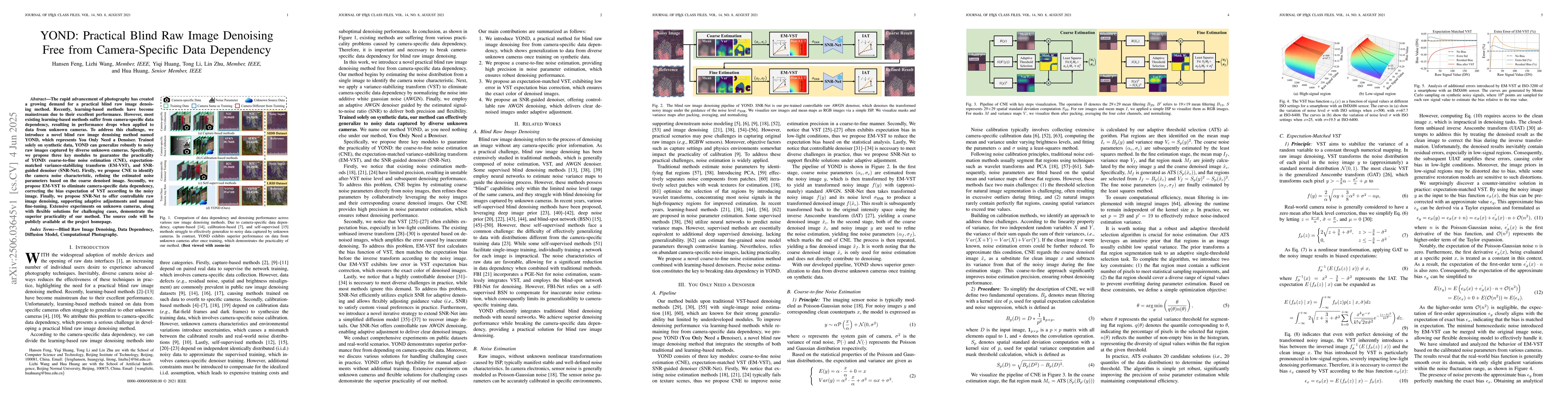 Thumbnail for YOND: Practical Blind Raw Image Denoising Free from Camera-Specific Data
  Dependency