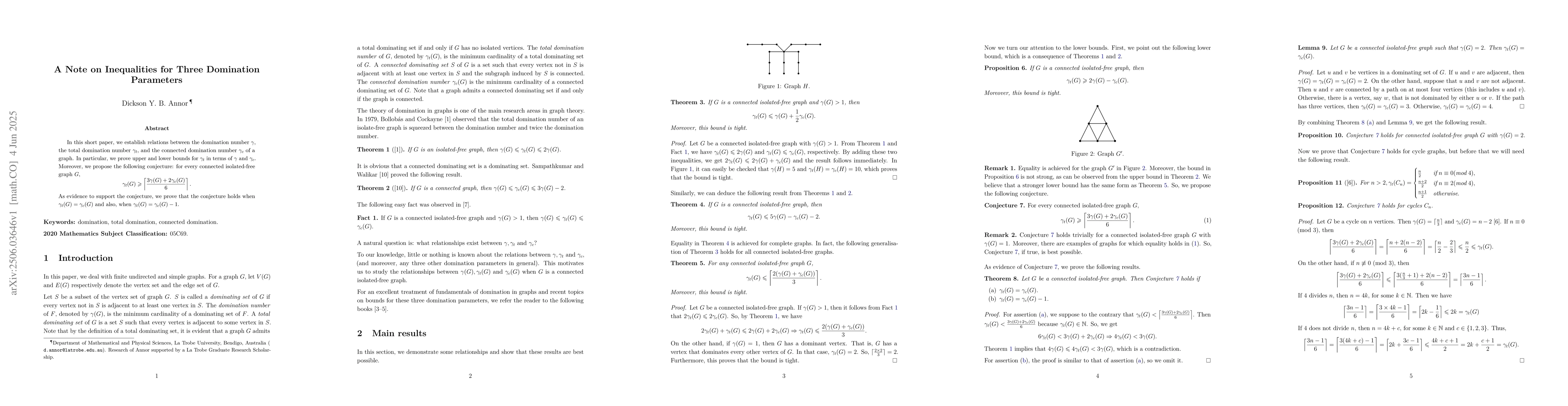 Thumbnail for A Note on Inequalities for Three Domination Parameters