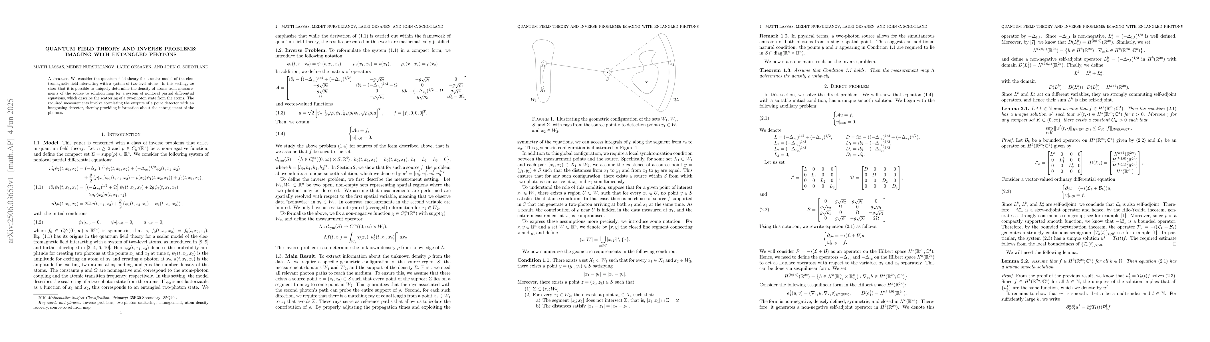Thumbnail for Quantum field theory and inverse problems: imaging with entangled
  photons