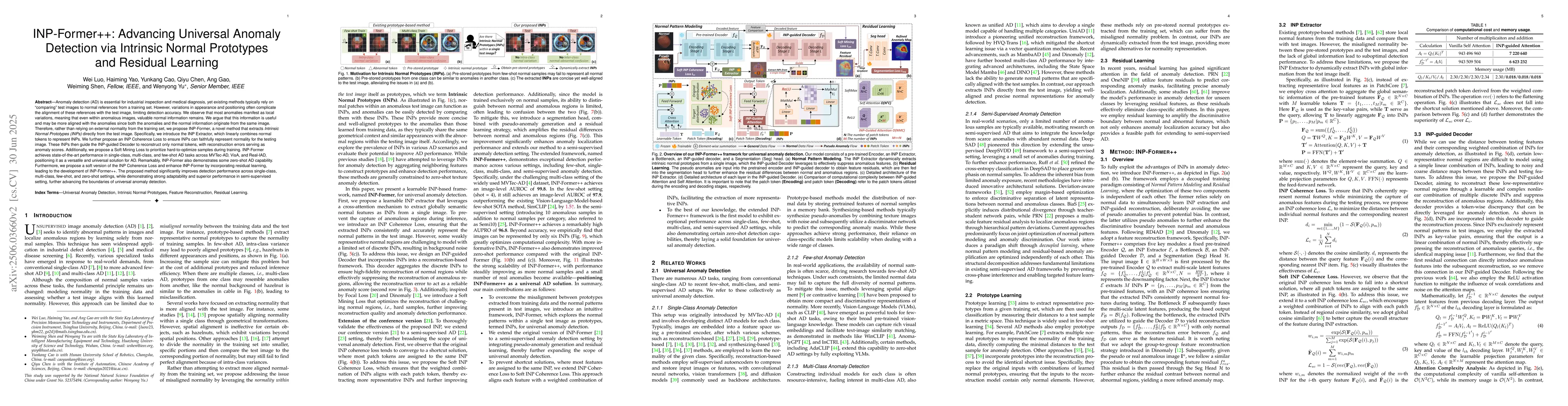 Thumbnail for INP-Former++: Advancing Universal Anomaly Detection via Intrinsic Normal
  Prototypes and Residual Learning