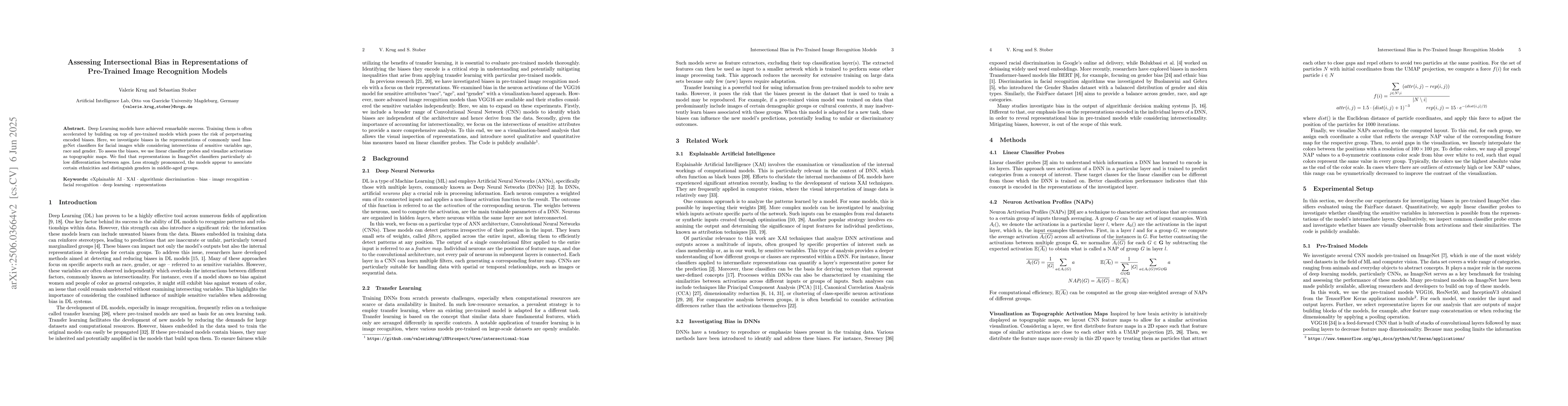 Thumbnail for Assessing Intersectional Bias in Representations of Pre-Trained Image
  Recognition Models
