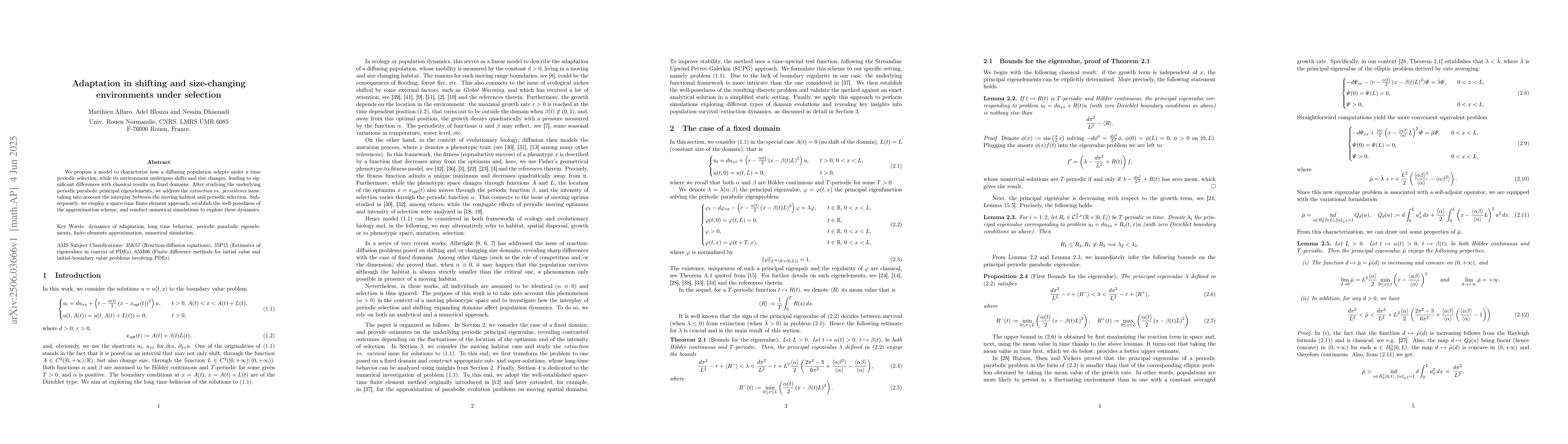Thumbnail for Adaptation in shifting and size-changing environments under selection