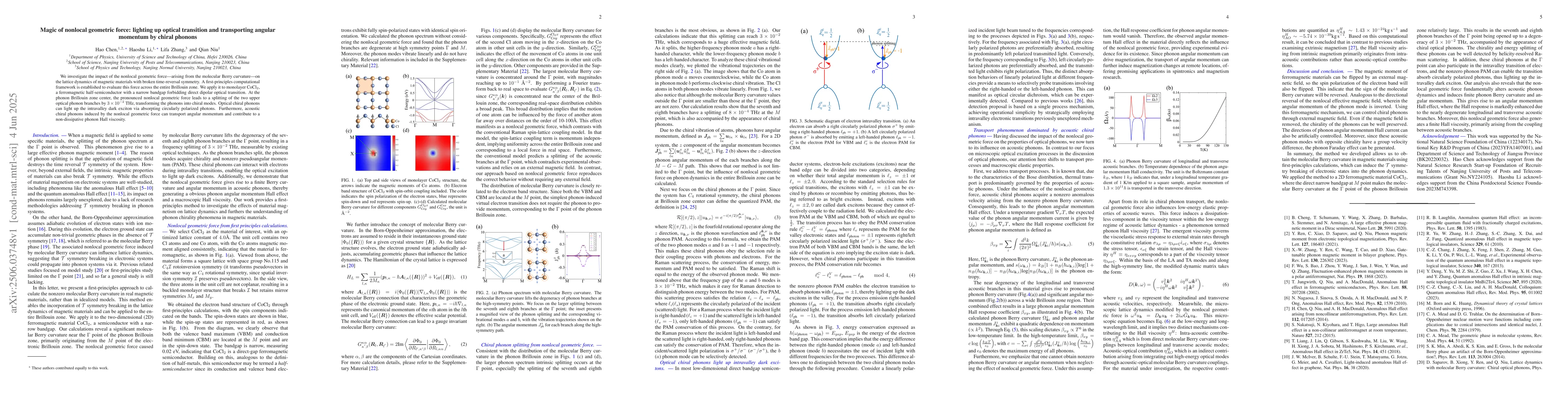 Thumbnail for Magic of nonlocal geometric force: lighting up optical transition and
  transporting angular momentum by chiral phonons