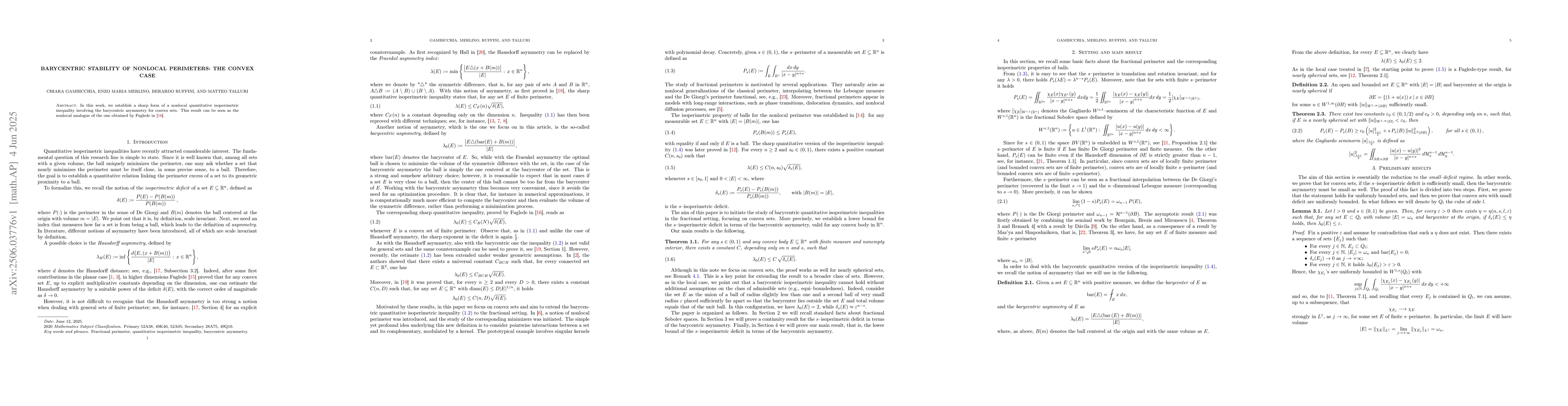 Thumbnail for Barycentric stability of nonlocal perimeters: the convex case