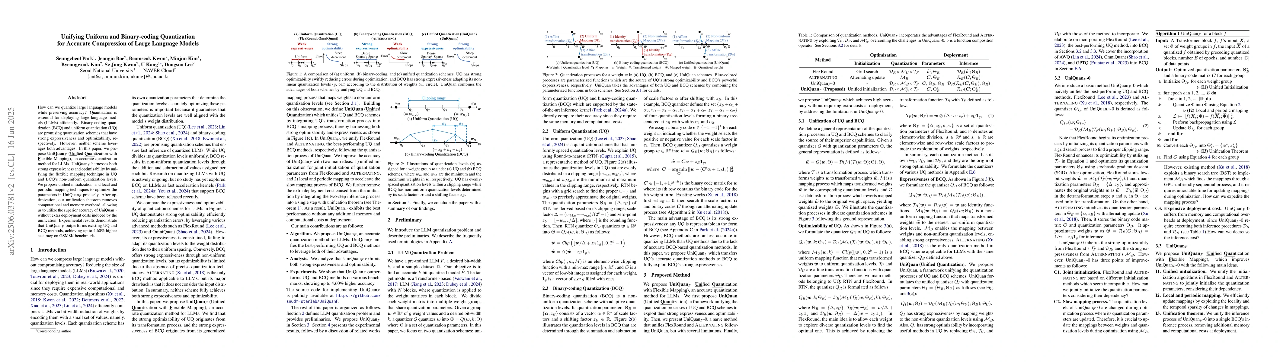Thumbnail for Unifying Uniform and Binary-coding Quantization for Accurate Compression
  of Large Language Models