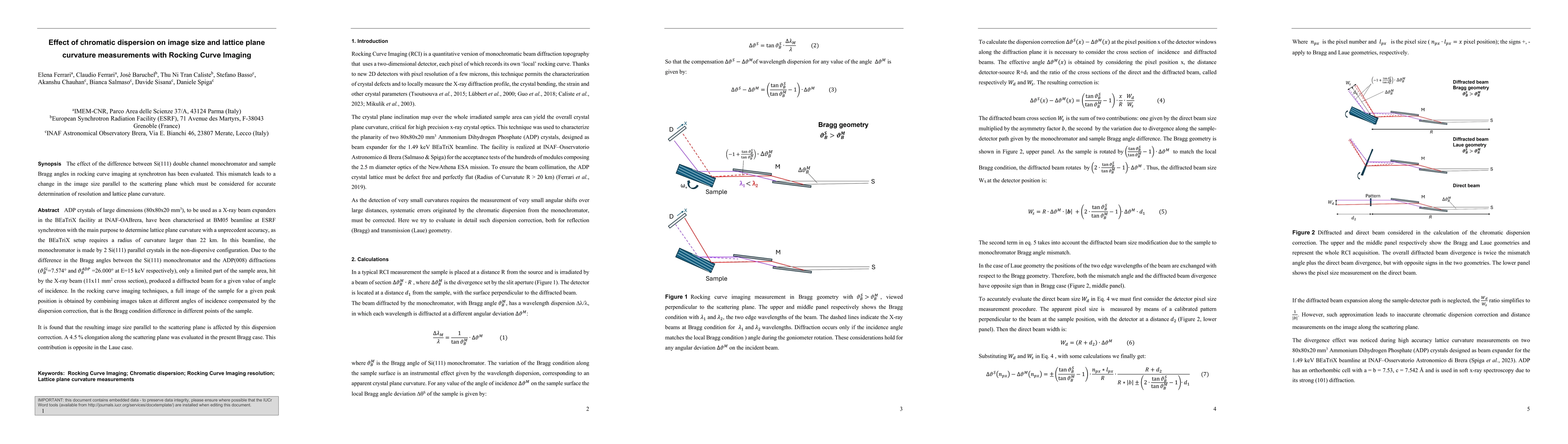 Thumbnail for Effect of chromatic dispersion on image size and lattice plane curvature
  measurements with Rocking Curve Imaging