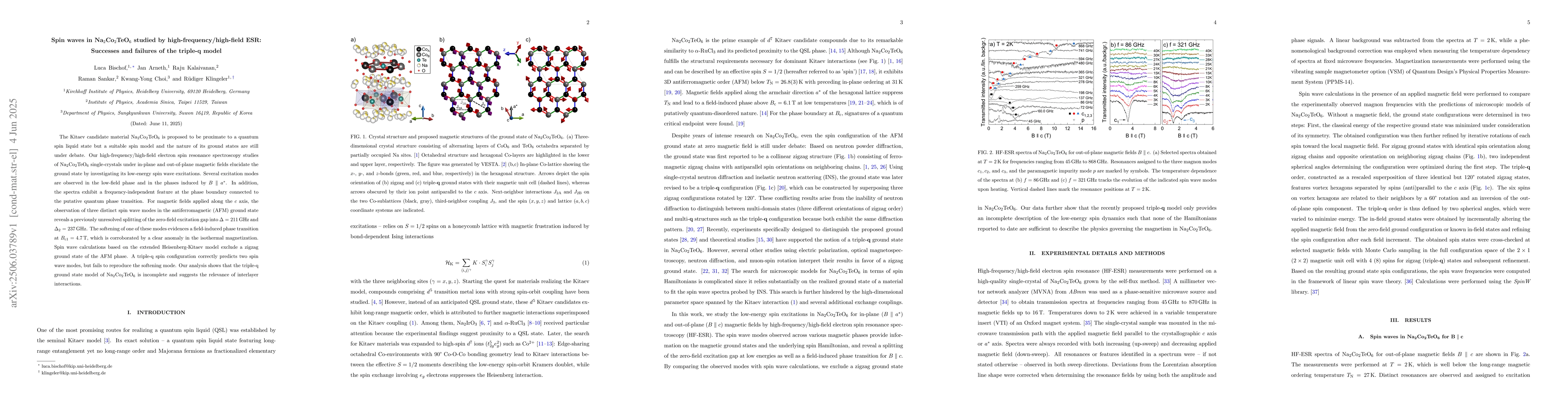 Thumbnail for Spin waves in Na$_2$Co$_2$TeO$_6$ studied by high-frequency/high-field
  ESR: Successes and failures of the triple-$\mathbf{q}$ model