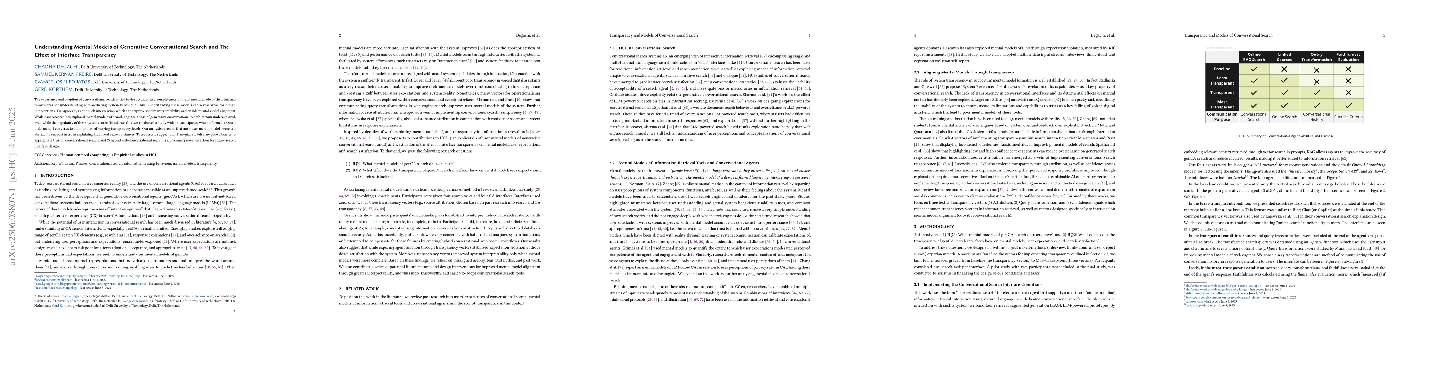 Thumbnail for Understanding Mental Models of Generative Conversational Search and The
  Effect of Interface Transparency