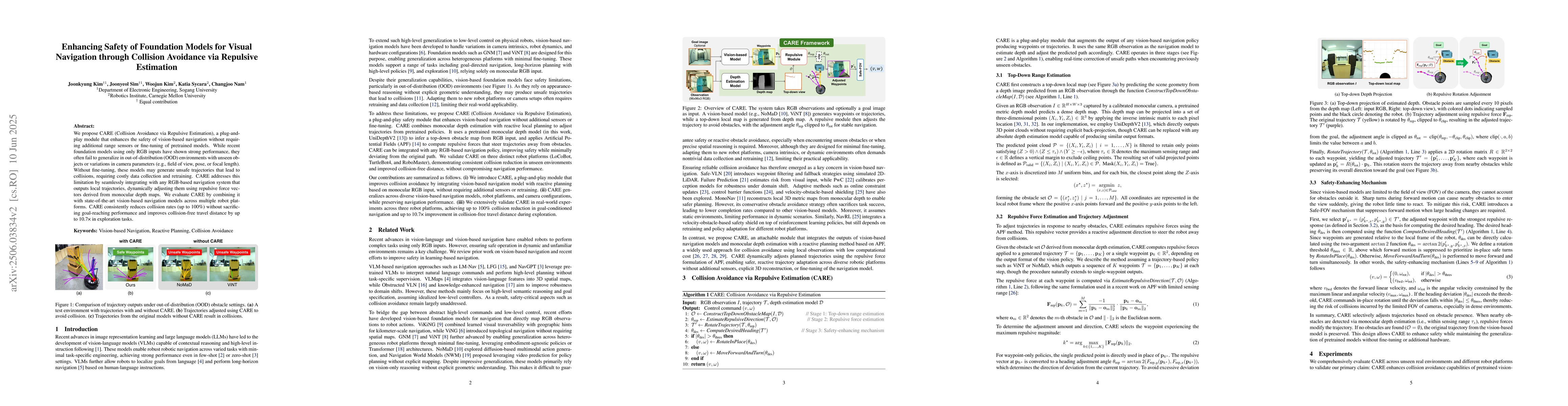 Thumbnail for Enhancing Safety of Foundation Models for Visual Navigation through
  Collision Avoidance via Repulsive Estimation