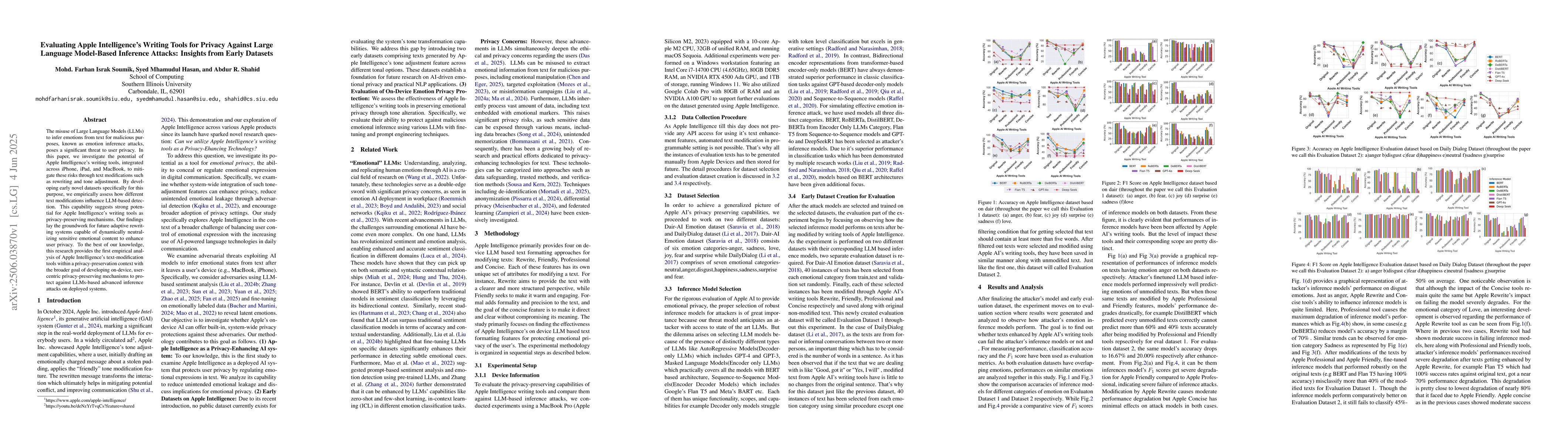 Thumbnail for Evaluating Apple Intelligence's Writing Tools for Privacy Against Large
  Language Model-Based Inference Attacks: Insights from Early Datasets