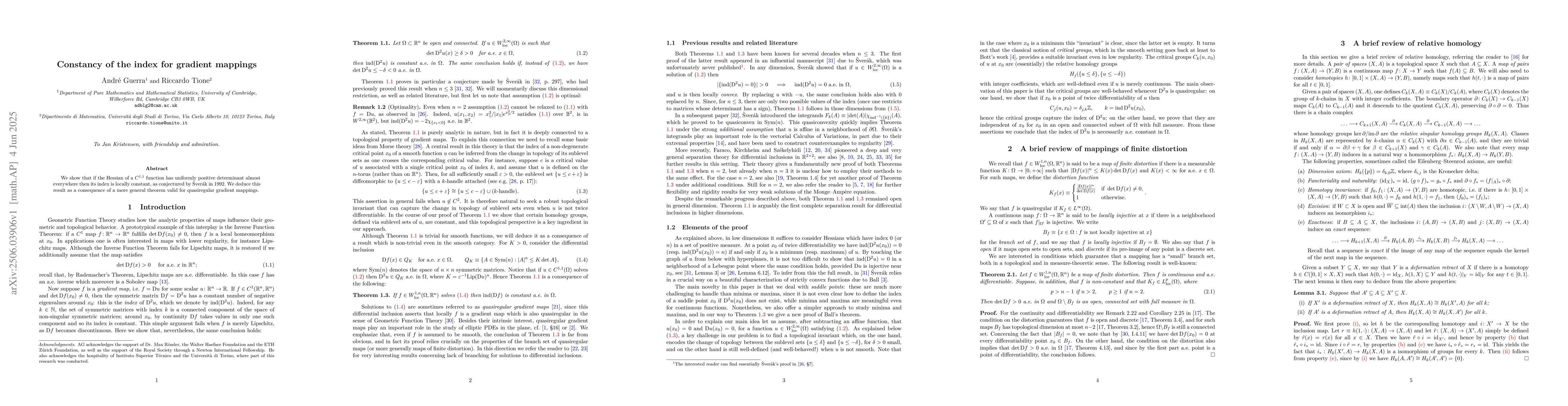 Thumbnail for Constancy of the index for gradient mappings