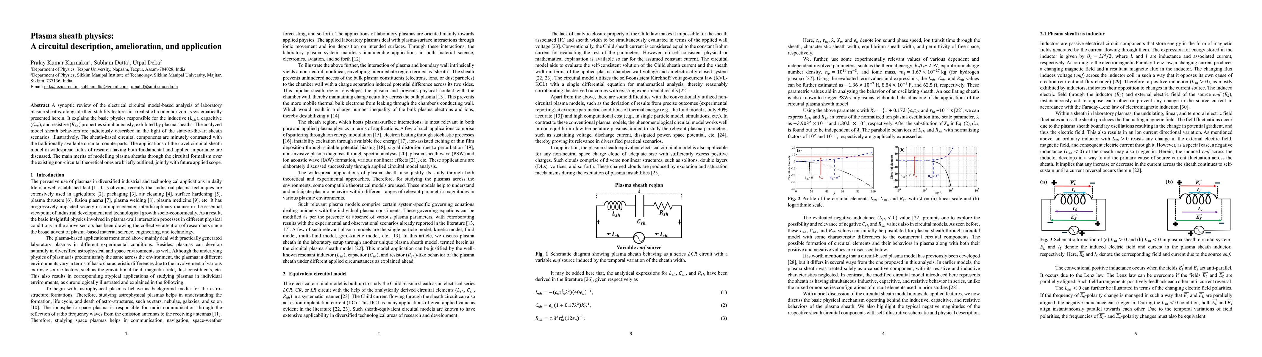Thumbnail for Plasma sheath physics: A circuital description, amelioration, and
  application