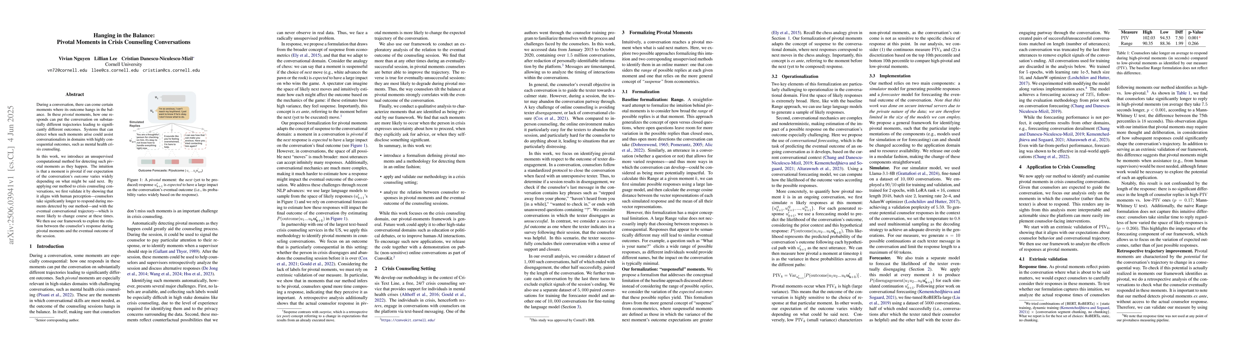 Thumbnail for Hanging in the Balance: Pivotal Moments in Crisis Counseling
  Conversations