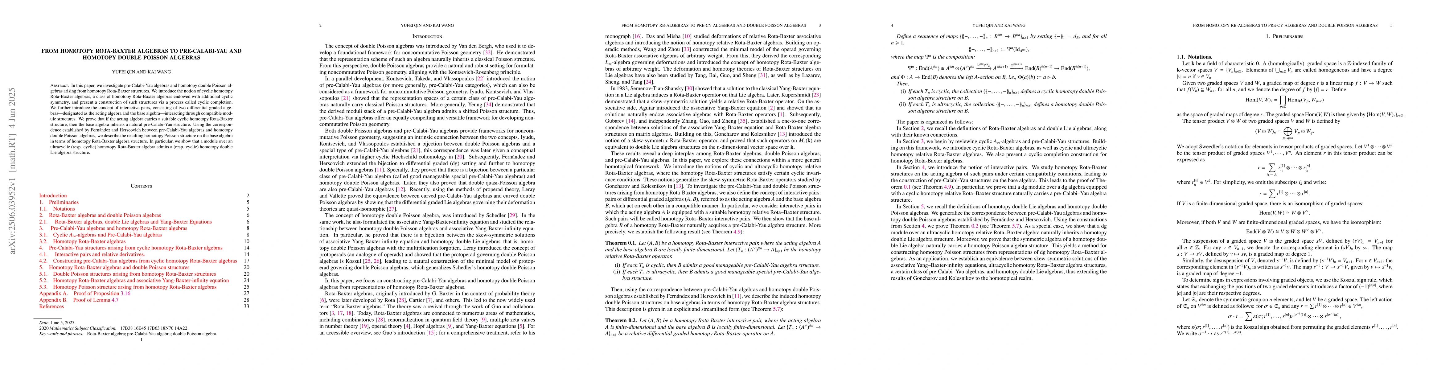 Thumbnail for From homotopy Rota-Baxter algebras to Pre-Calabi-Yau and homotopy double
  Poisson algebras