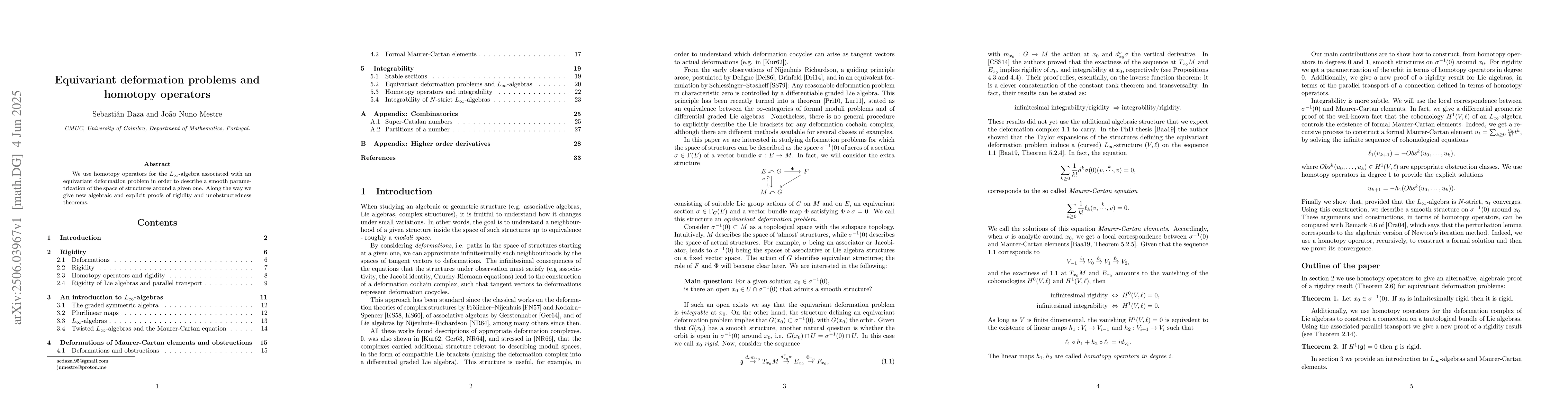 Thumbnail for Equivariant deformation problems and homotopy operators