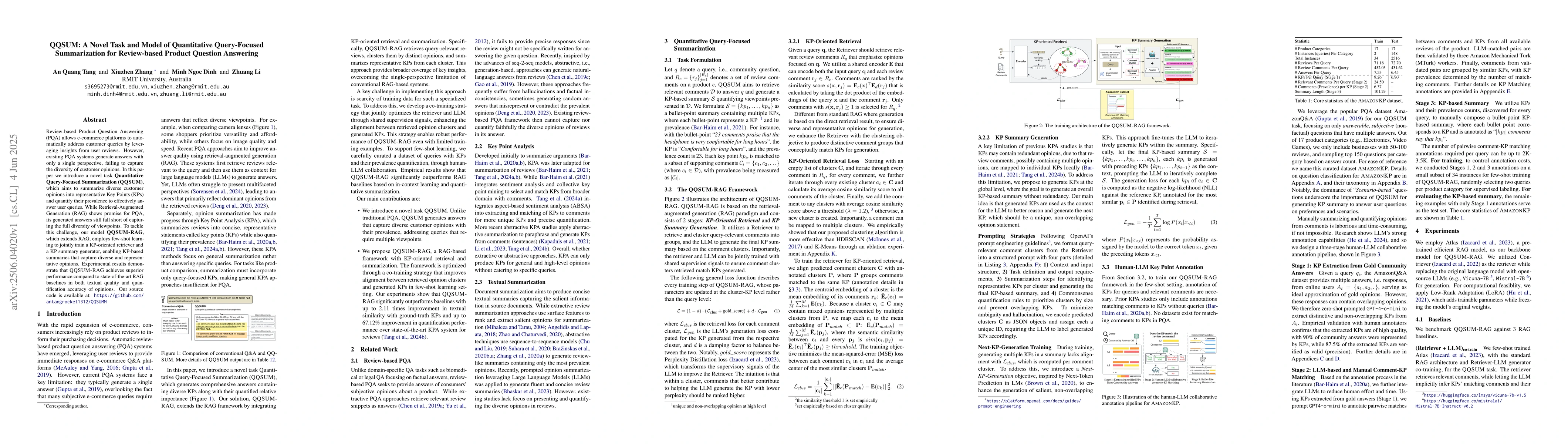 Thumbnail for QQSUM: A Novel Task and Model of Quantitative Query-Focused
  Summarization for Review-based Product Question Answering