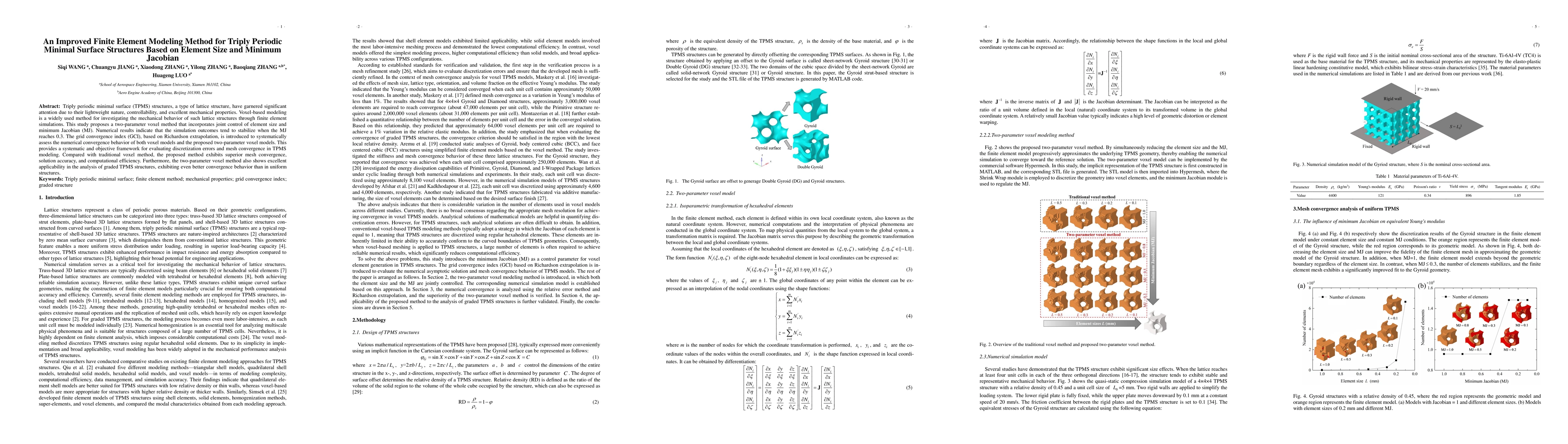Thumbnail for An Improved Finite Element Modeling Method for Triply Periodic Minimal
  Surface Structures Based on Element Size and Minimum Jacobian