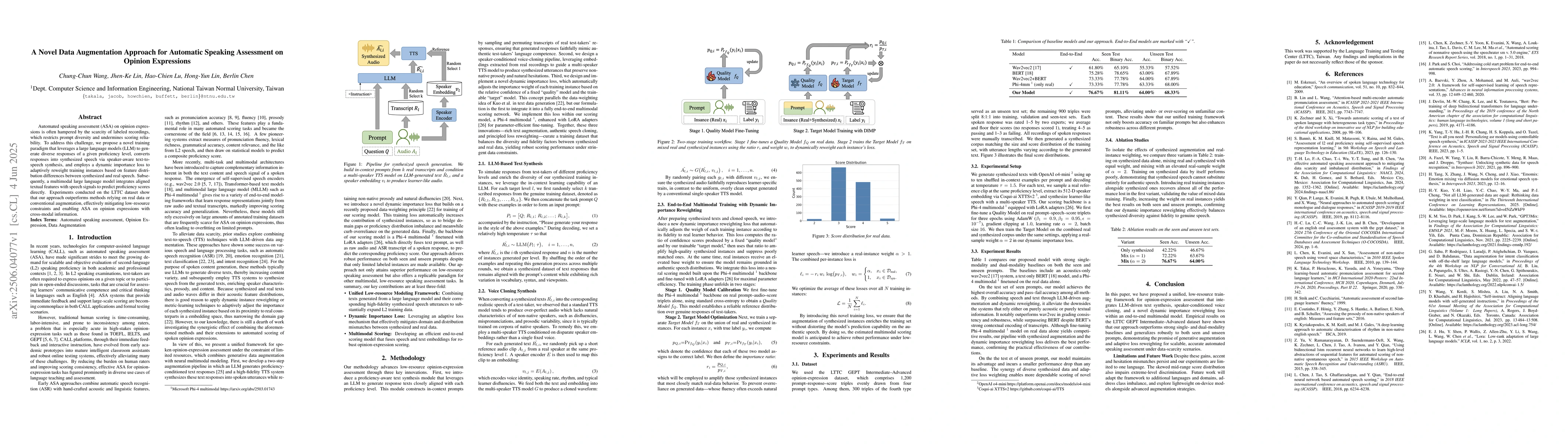 Thumbnail for A Novel Data Augmentation Approach for Automatic Speaking Assessment on
  Opinion Expressions