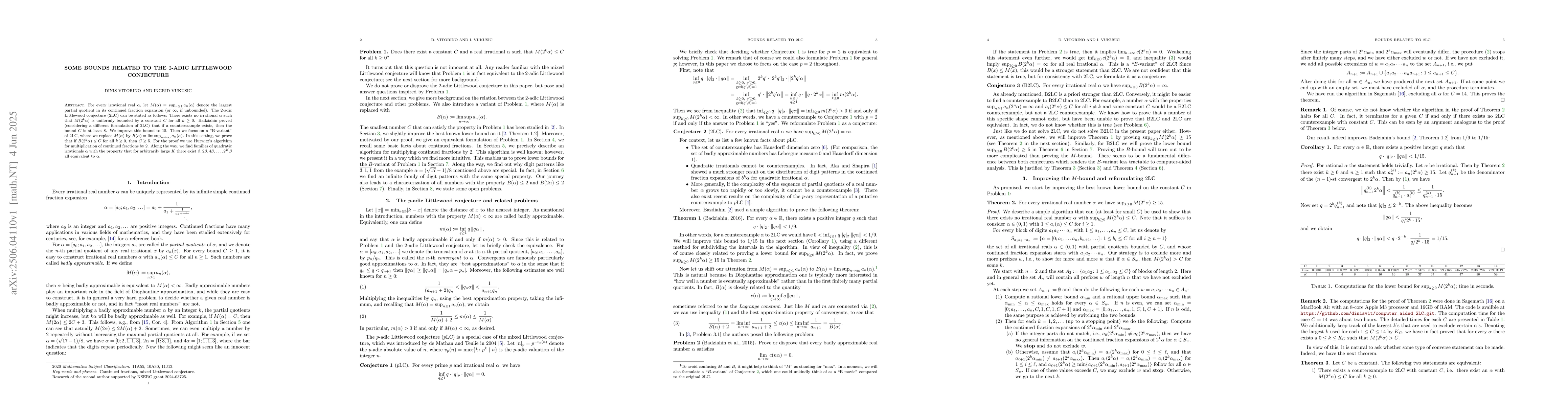 Thumbnail for Some Bounds Related to the 2-adic Littlewood Conjecture