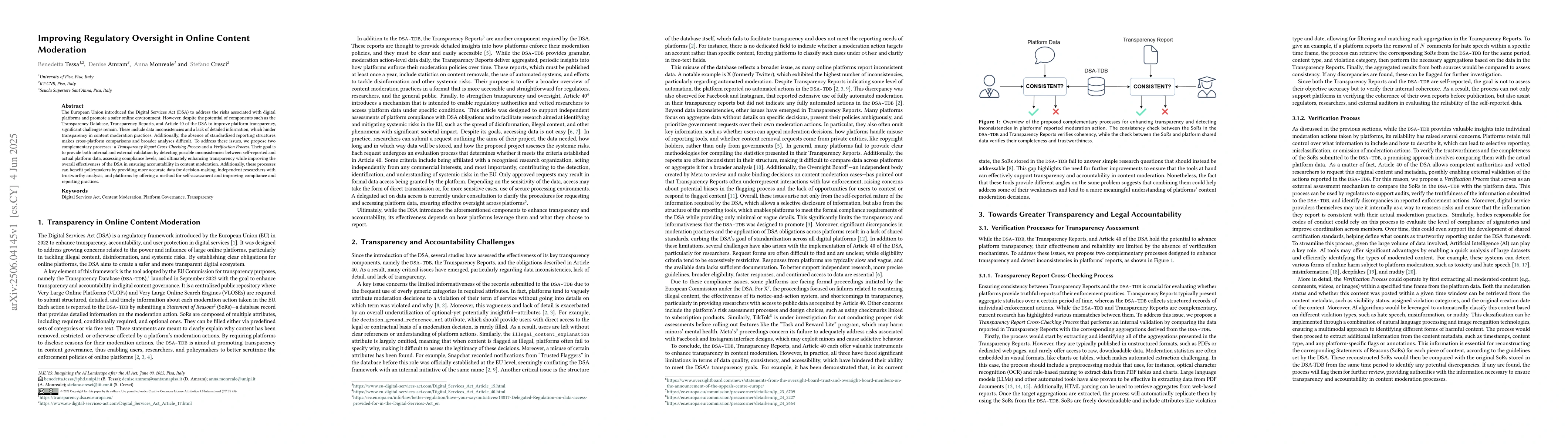 Thumbnail for Improving Regulatory Oversight in Online Content Moderation
